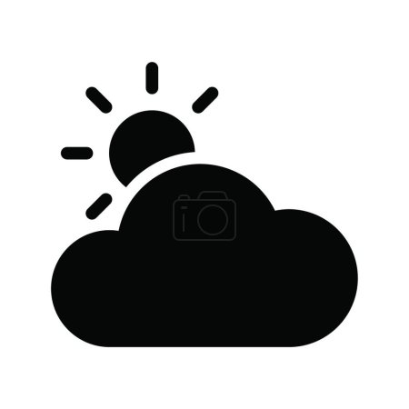 Illustration for "sun  and cloud"   web icon vector illustration - Royalty Free Image