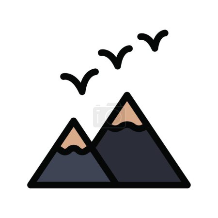 Illustration for "birds with mountains", simple vector illustration - Royalty Free Image