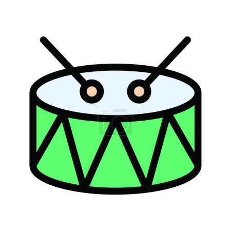 Illustration for Drum icon vector illustration - Royalty Free Image