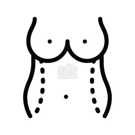 Illustration for Belly plastic icon vector illustration - Royalty Free Image