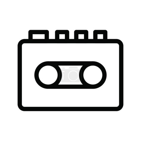 Téléchargez les illustrations : Icône de cassette, illustration simple web - en licence libre de droit