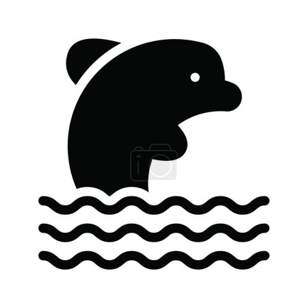 Ilustración de Icono del delfín, ilustración vectorial - Imagen libre de derechos