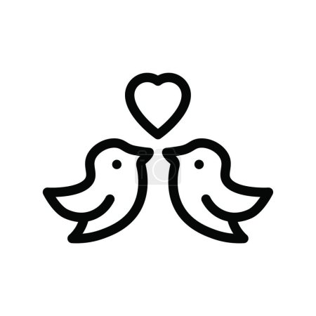 Illustration for Birds love icon vector illustration - Royalty Free Image