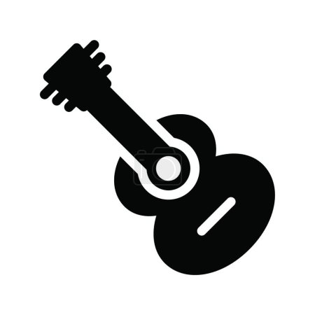 Téléchargez les illustrations : Icône de guitare, illustration vectorielle - en licence libre de droit