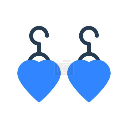 Ilustración de Corazón pendientes icono, vector de ilustración - Imagen libre de derechos