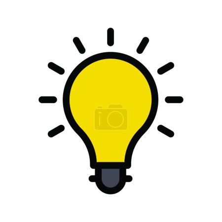 Téléchargez les illustrations : Icône ampoule, illustration vectorielle - en licence libre de droit