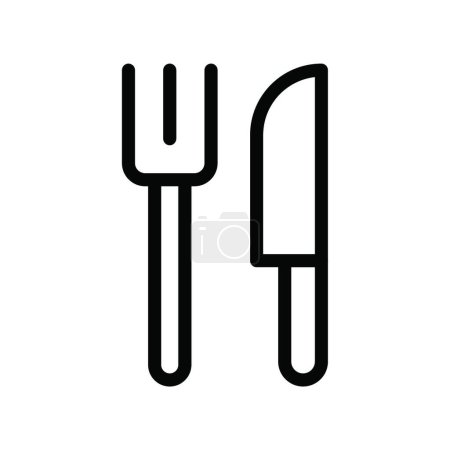 Téléchargez les illustrations : Fourchette et couteau, illustration vectorielle simple - en licence libre de droit