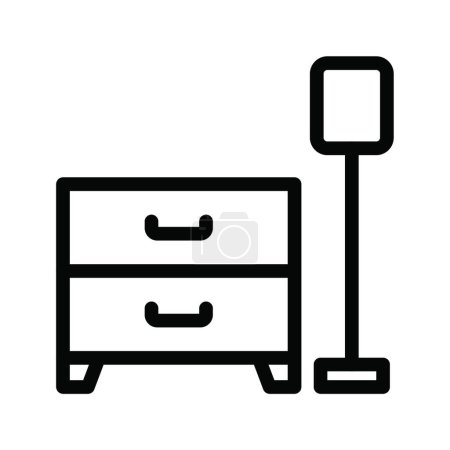 Illustration for Lamp near drawer, simple vector illustration - Royalty Free Image