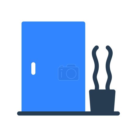 Illustration for Plant and door icon, vector illustration simple design - Royalty Free Image