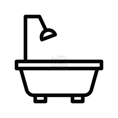 Téléchargez les illustrations : Icône de baignoire, illustration vectorielle - en licence libre de droit