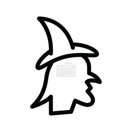 Téléchargez les illustrations : Witch icon vector illustration - en licence libre de droit