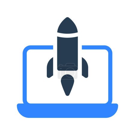 Illustration for Rocket, web simple icon illustration - Royalty Free Image