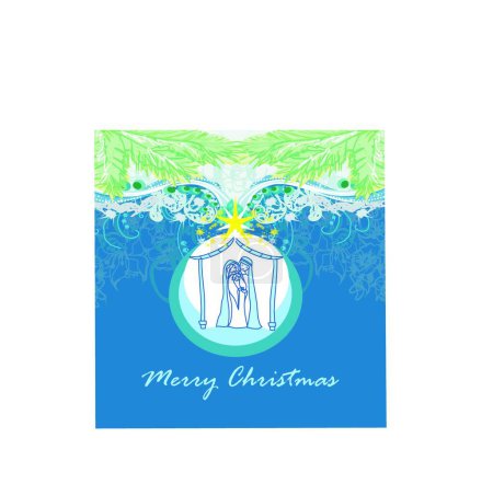 Ilustración de Nacimiento de Jesús en Belén en una burbuja de vidrio - Imagen libre de derechos
