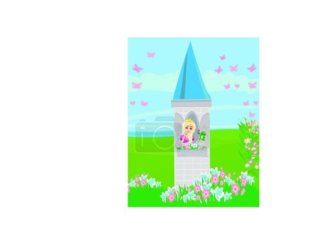 Illustration for Beautiful Young Princess and a romantic frog - Royalty Free Image