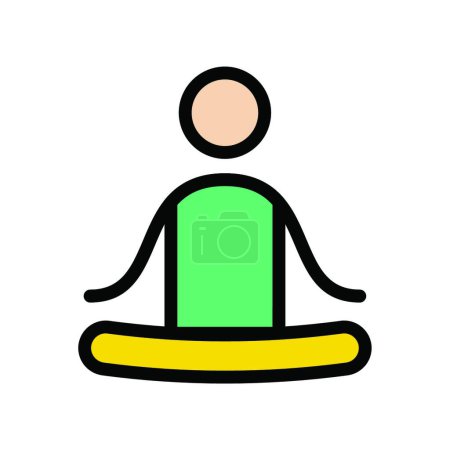 Téléchargez les illustrations : Icône de méditation, illustration vectorielle - en licence libre de droit