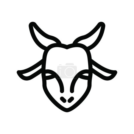 Téléchargez les illustrations : Tête de chèvre, illustration vectorielle simple - en licence libre de droit