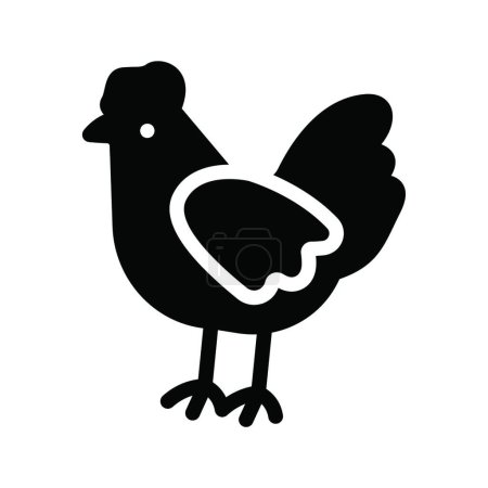 Téléchargez les illustrations : Hen icon, chicken icon, vector illustration - en licence libre de droit
