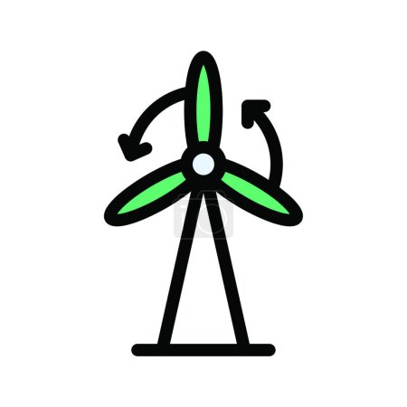 Ilustración de Molino de viento icono web vector ilustración - Imagen libre de derechos