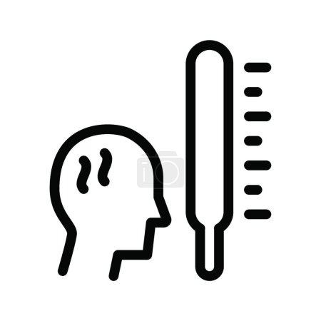 Téléchargez les illustrations : Illustration vectorielle de l'icône du thermomètre - en licence libre de droit