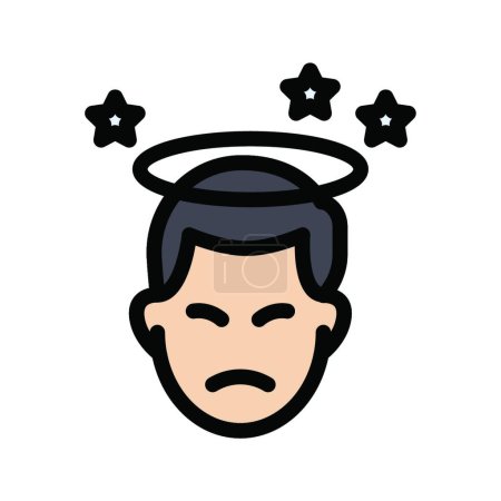Téléchargez les illustrations : Illustration vectorielle d'icône de douleur à la tête - en licence libre de droit