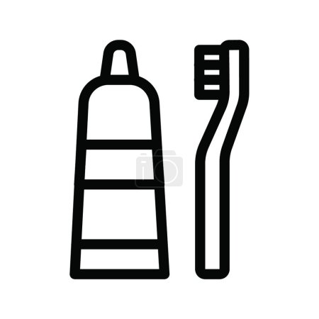 Ilustración de Icono de cepillo de dientes, plantilla de vector - Imagen libre de derechos