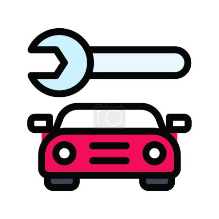 Téléchargez les illustrations : Service de voiture illustration vectorielle icône web - en licence libre de droit