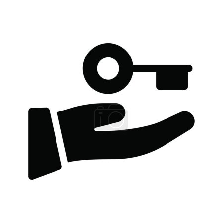 Ilustración de "mano y clave "icono web vector ilustración - Imagen libre de derechos