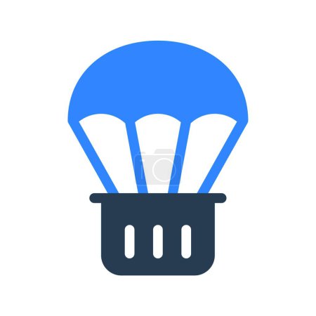 Téléchargez les illustrations : Illustration vectorielle de l'icône Web parachute - en licence libre de droit