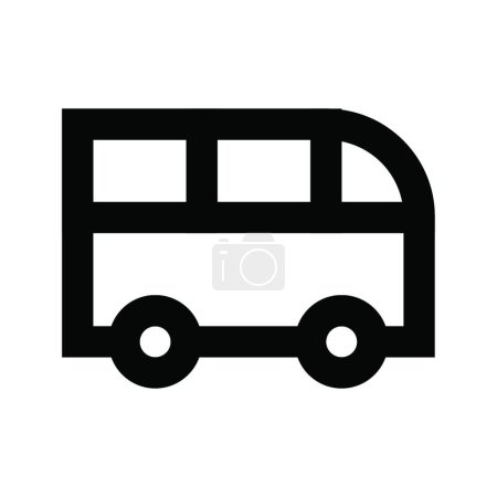 Téléchargez les illustrations : Icône de bus, illustration simple web - en licence libre de droit