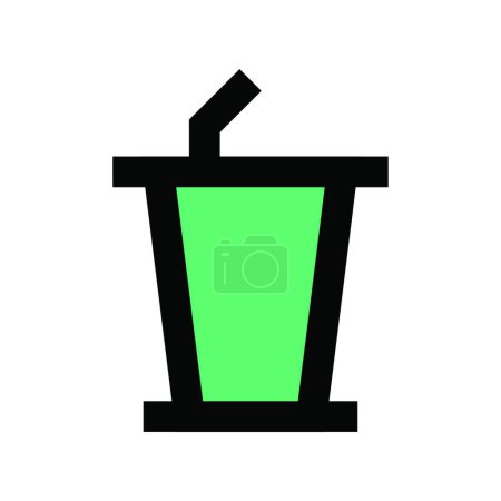 Téléchargez les illustrations : Icône de verre à cocktail dans le style contour - en licence libre de droit