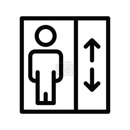 Téléchargez les illustrations : Icône ascenseur, illustration web simple - en licence libre de droit