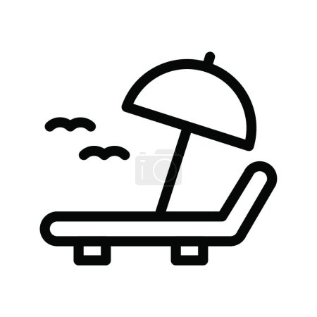 Téléchargez les illustrations : " chaise de plage "illustration vectorielle icône web - en licence libre de droit
