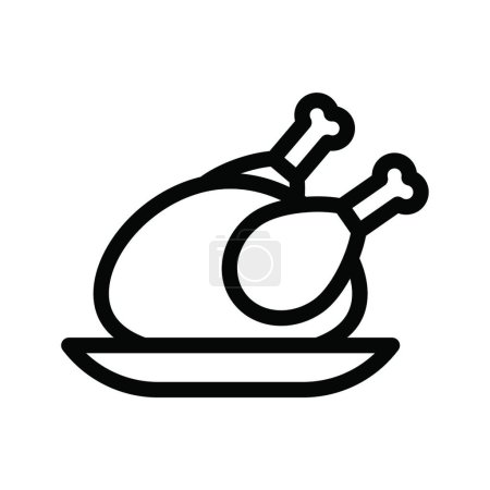 Téléchargez les illustrations : Illustration vectorielle de l'icône de la viande de poulet - en licence libre de droit
