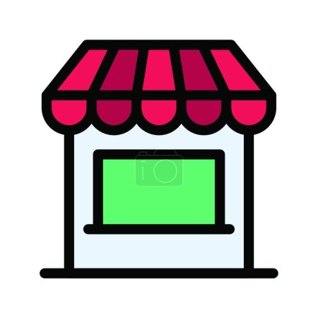 Téléchargez les illustrations : "shop "icône vectoriel illustration - en licence libre de droit