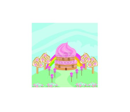 Illustration for Lovely Candy house modern vector illustration - Royalty Free Image