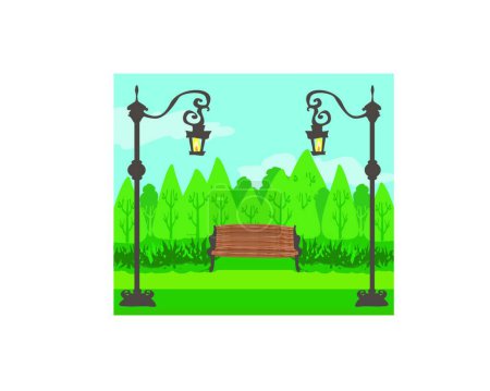 Illustration for Beautiful Spring Park modern vector illustration - Royalty Free Image