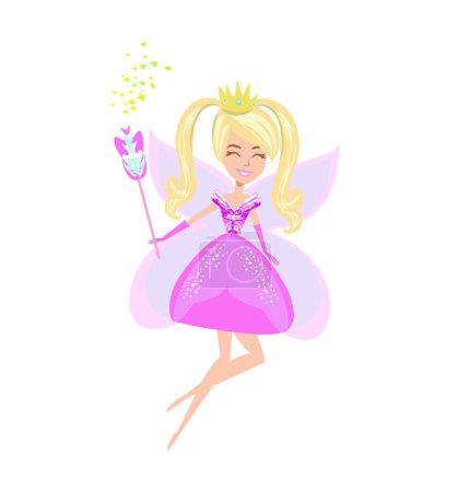 Illustration for Beautiful fairy with magic wand - Royalty Free Image