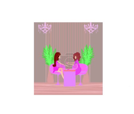 Illustration for Lady doing manicure in beauty salon - Royalty Free Image