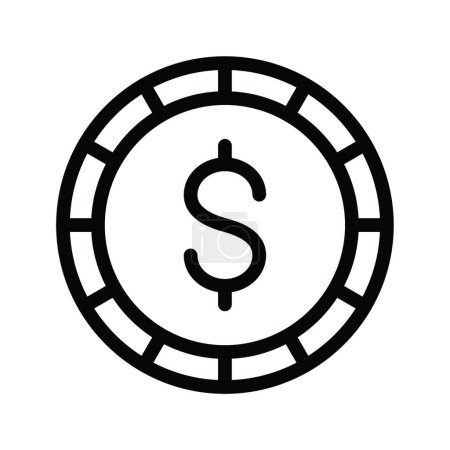 Téléchargez les illustrations : Dessin d'icône de dollar, concept de devise - en licence libre de droit