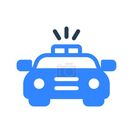 Téléchargez les illustrations : Illustration vectorielle icône voiture de police - en licence libre de droit