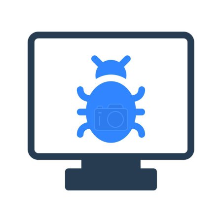 Téléchargez les illustrations : "bug "illustration vectorielle icône web - en licence libre de droit