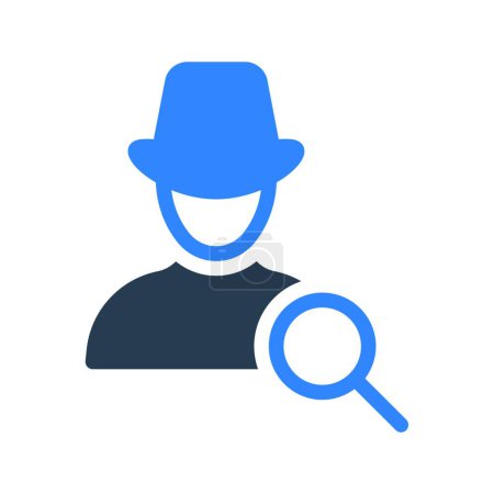 Téléchargez les illustrations : "espion "illustration vectorielle icône web - en licence libre de droit