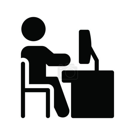 Illustration for "man working "  web icon vector illustration - Royalty Free Image