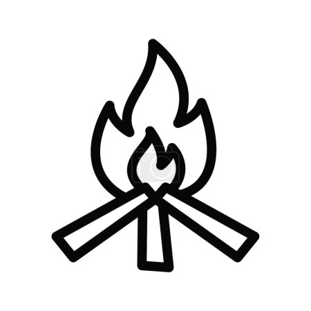 Ilustración de Simple icono web de fogata aislado en blanco - Imagen libre de derechos