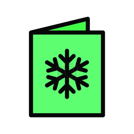 Téléchargez les illustrations : Carte avec illustration vectorielle icône flocon de neige - en licence libre de droit