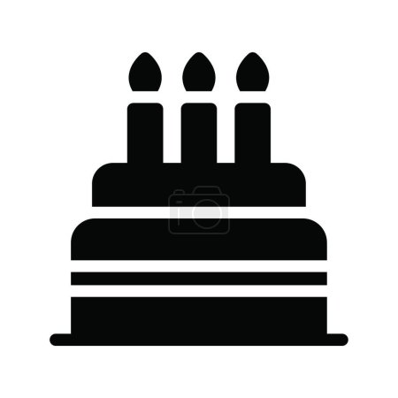Ilustración de Pastel de cumpleaños icono plano - Imagen libre de derechos