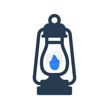 Téléchargez les illustrations : Illustration vectorielle d'icône de Web de lampe à gaz - en licence libre de droit