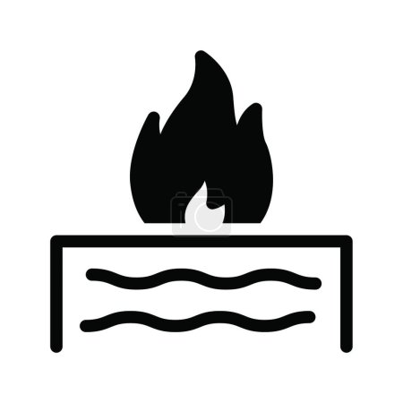 Illustration for Simple web icon of campfire isolated on white - Royalty Free Image