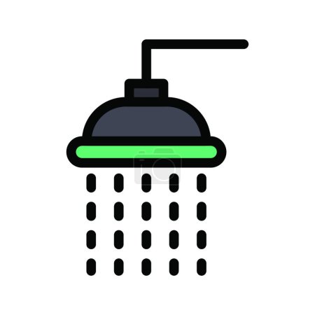 Illustration for Shower web icon vector illustration - Royalty Free Image