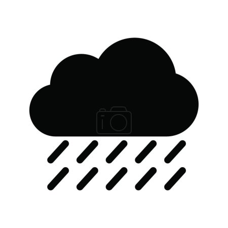 Téléchargez les illustrations : "pluie "illustration vectorielle icône web - en licence libre de droit